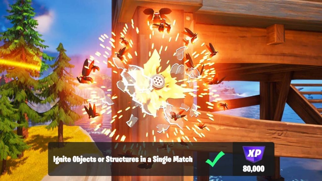 How to Ignite Objects or Structures in a Single Match &#8211; Fortnite