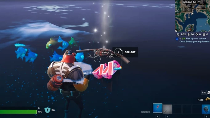 How to Fish up and Collect Coral Buddy Gym Equipment &#8211; Fortnite