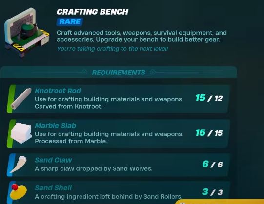 How to Upgrade Crafting Bench to Rare and Epic &#8211; LEGO Fortnite